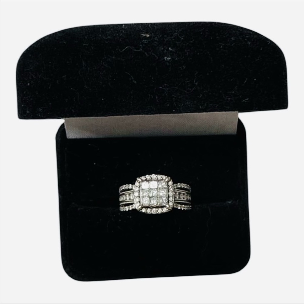 Kay Jewelers White Gold Ring with Sparkling Accents